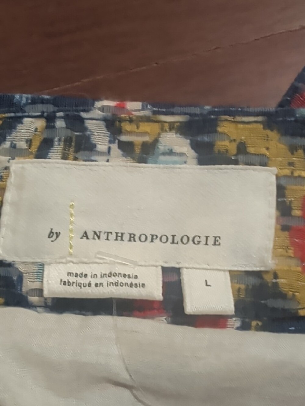 Anthropologie Edith Ruffled Midi Navy Floral Ikat Skirt with Tie Waist - Picture 4 of 8